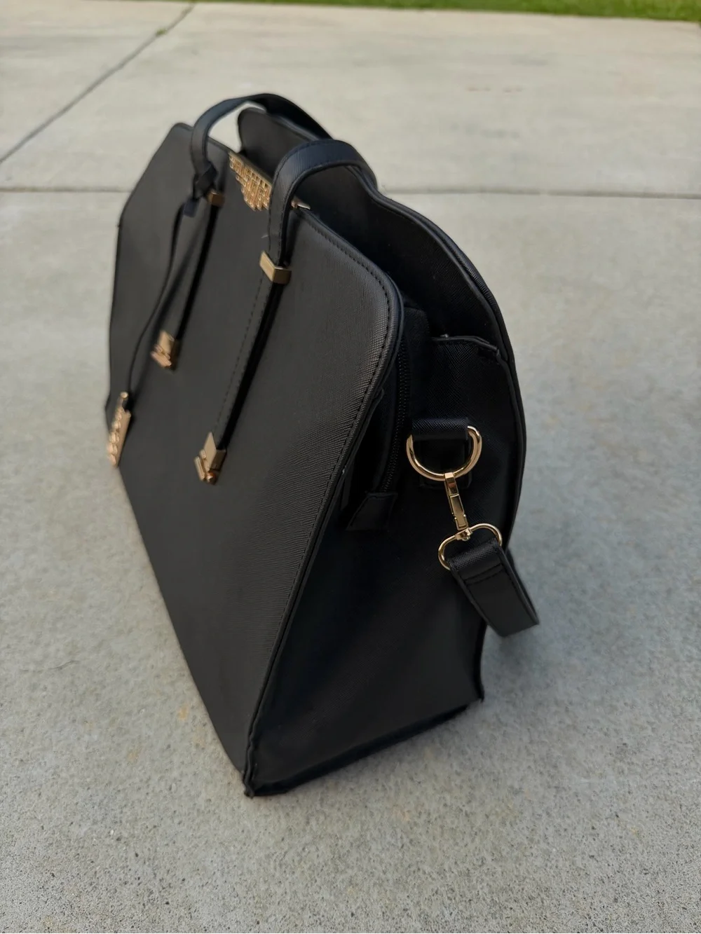 Black Laptop Work Tote Bag | Fits 15” Laptop | Crossbody & Shoulder Bag